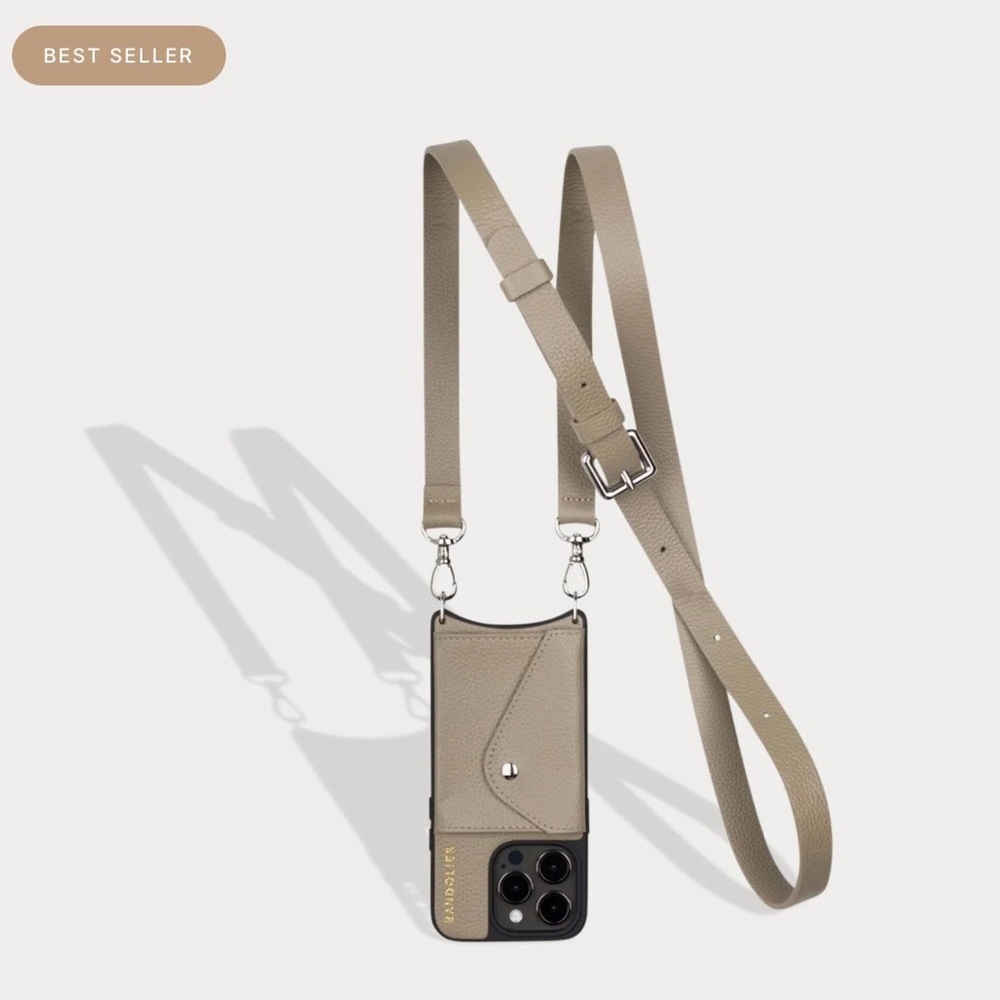 Bandolier “Hailey” leather crossbody iPhone 15 pro max case